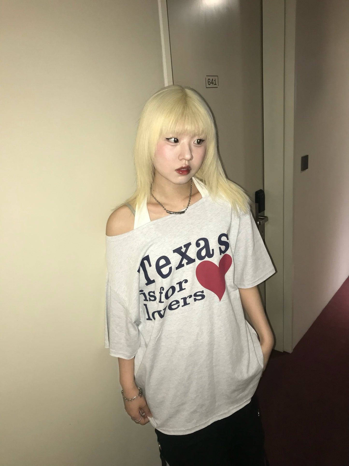Texas off shoulder tee