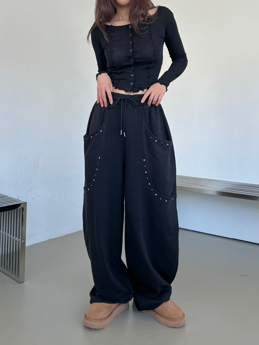 Cool pin cotton pants