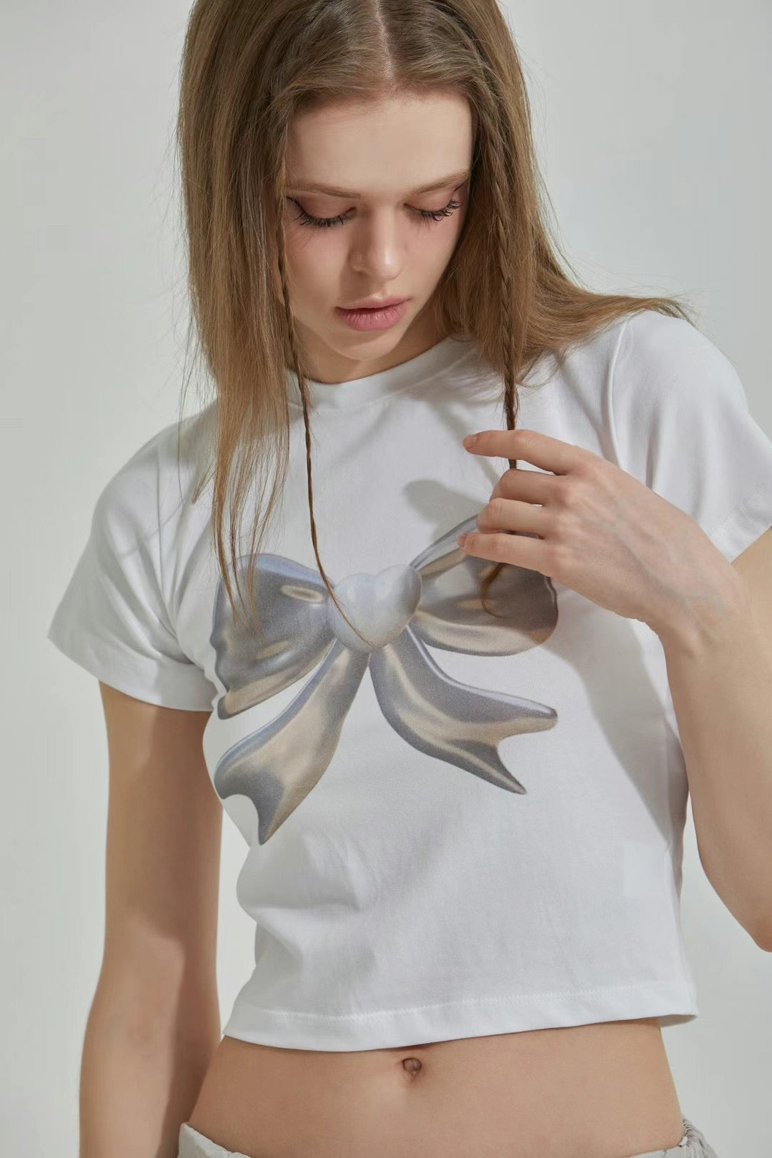 Ribbon crop tee