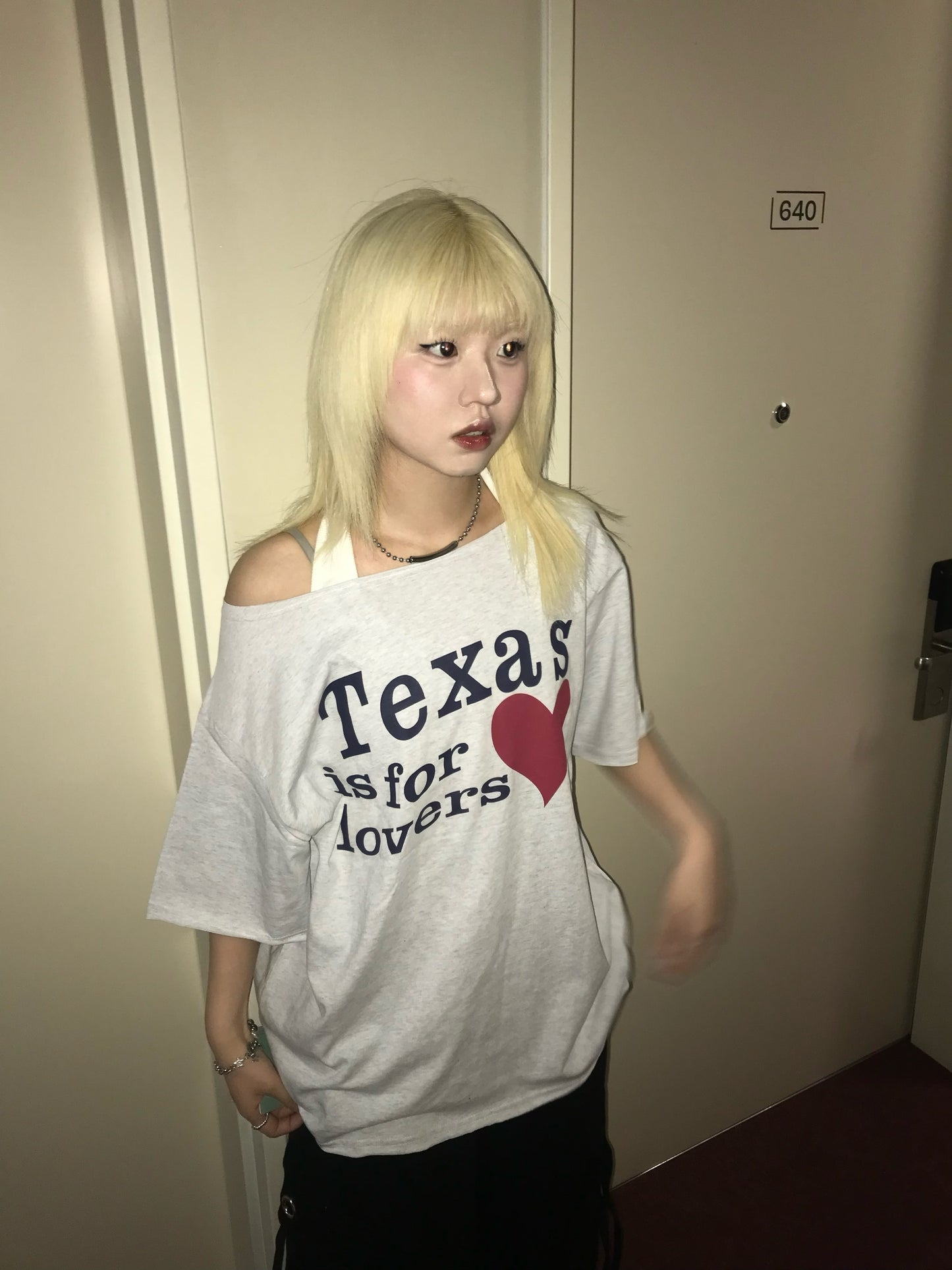 Texas off shoulder tee