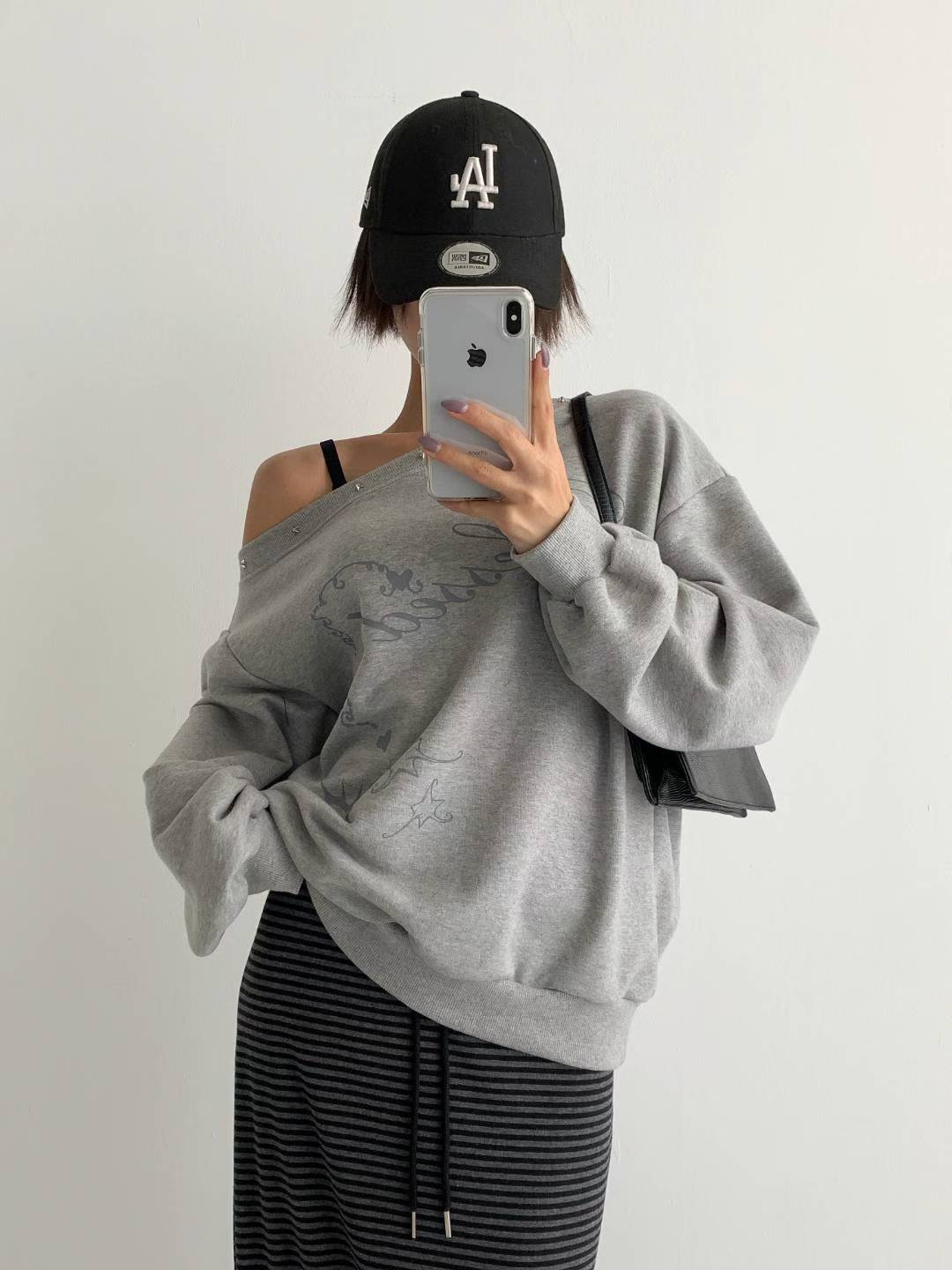 Off shoulder hoodie