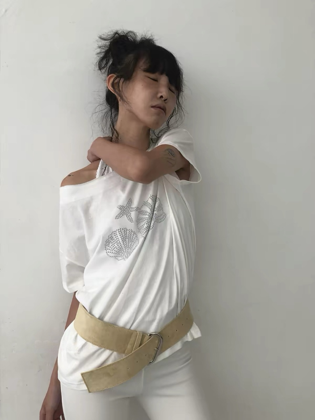 Sea shells oversized tee