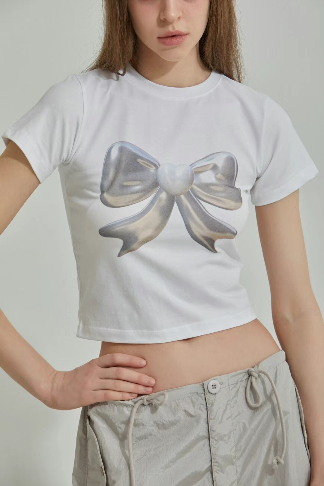 Ribbon crop tee