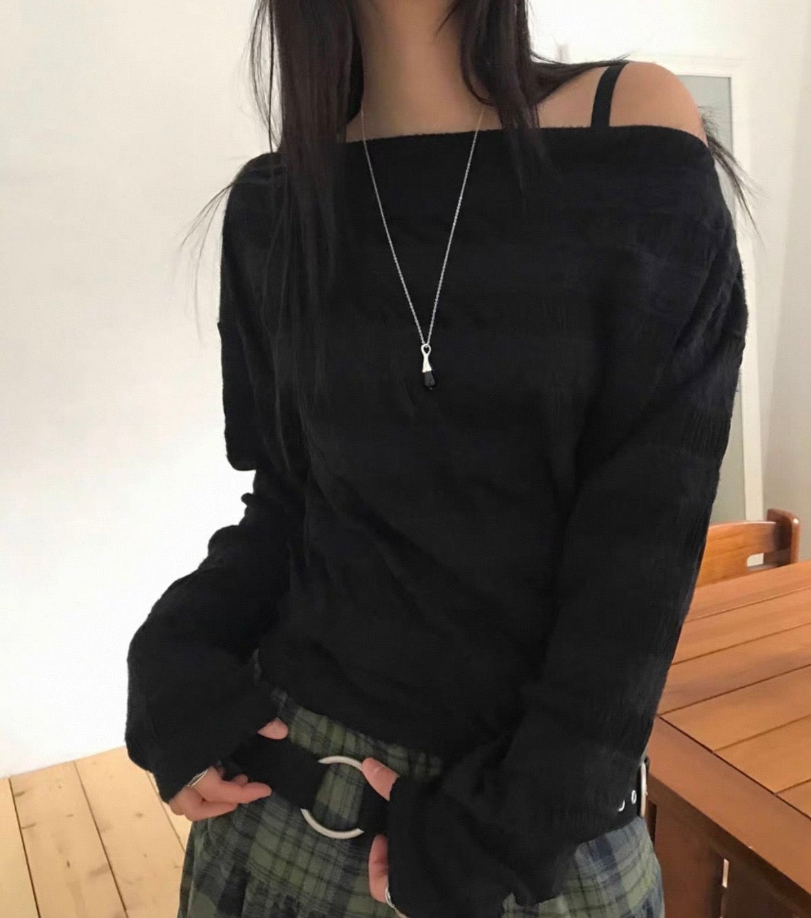 Off shoulder knit top