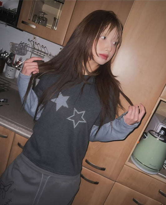 Star striped layer tee