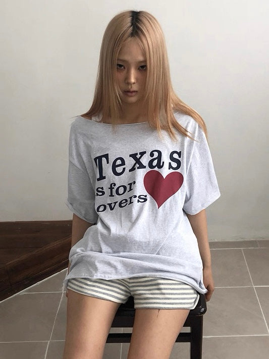 Texas off shoulder tee
