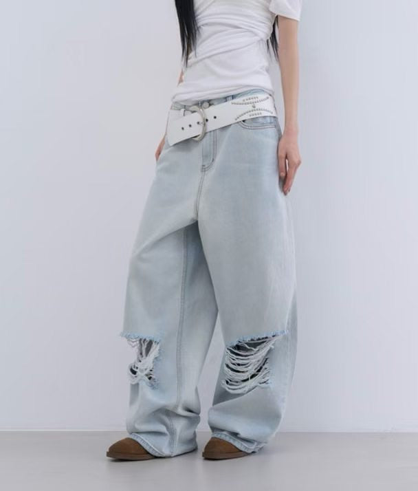 Summer blue damaged  pants