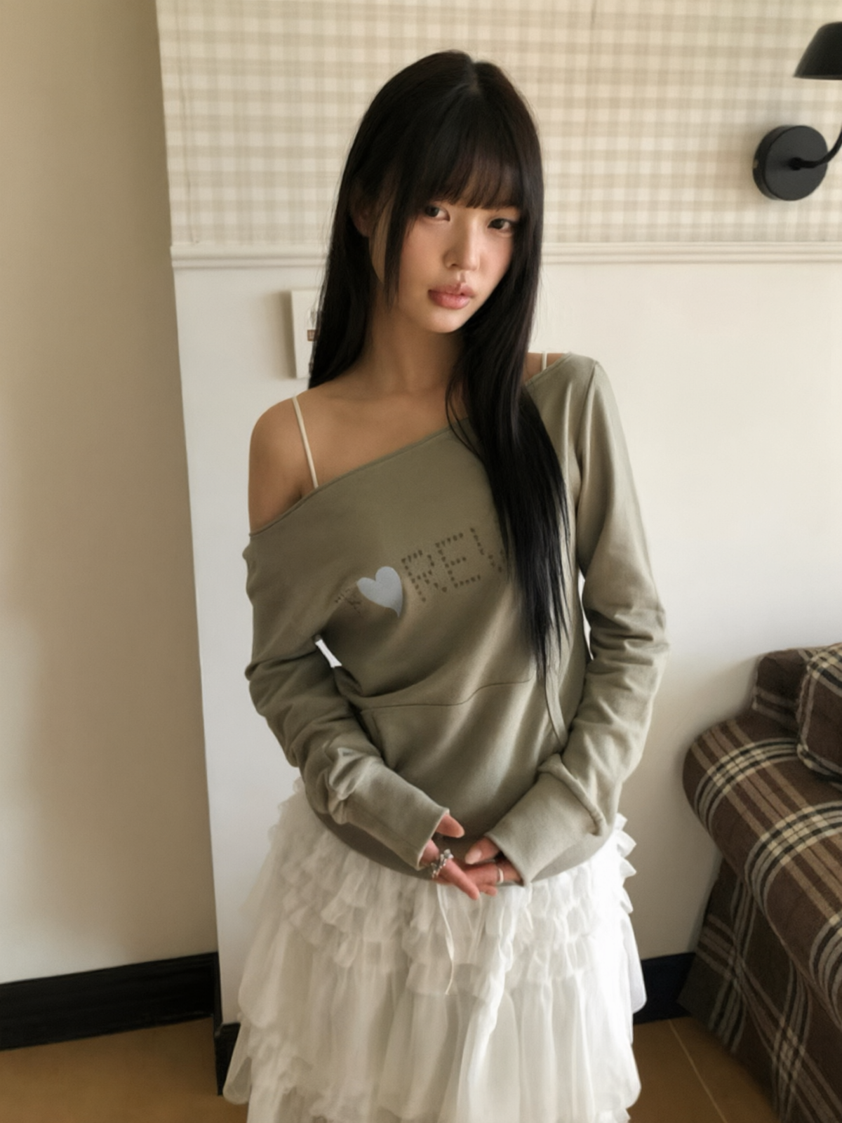Forever bling off shoulder tee