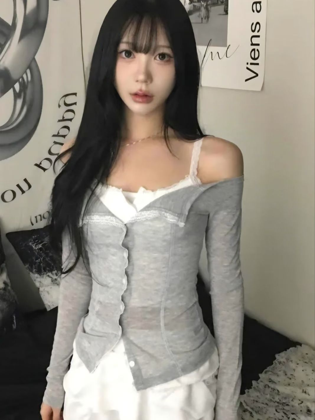 Lace off shoulder top