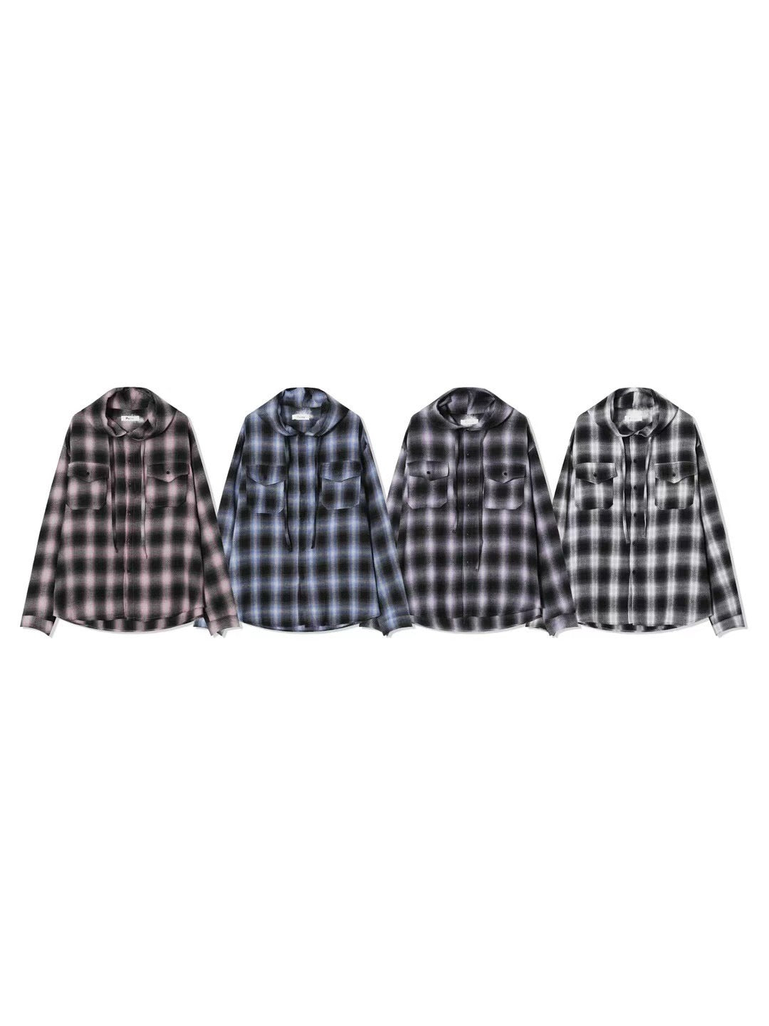 Unisex hooded checked shirt