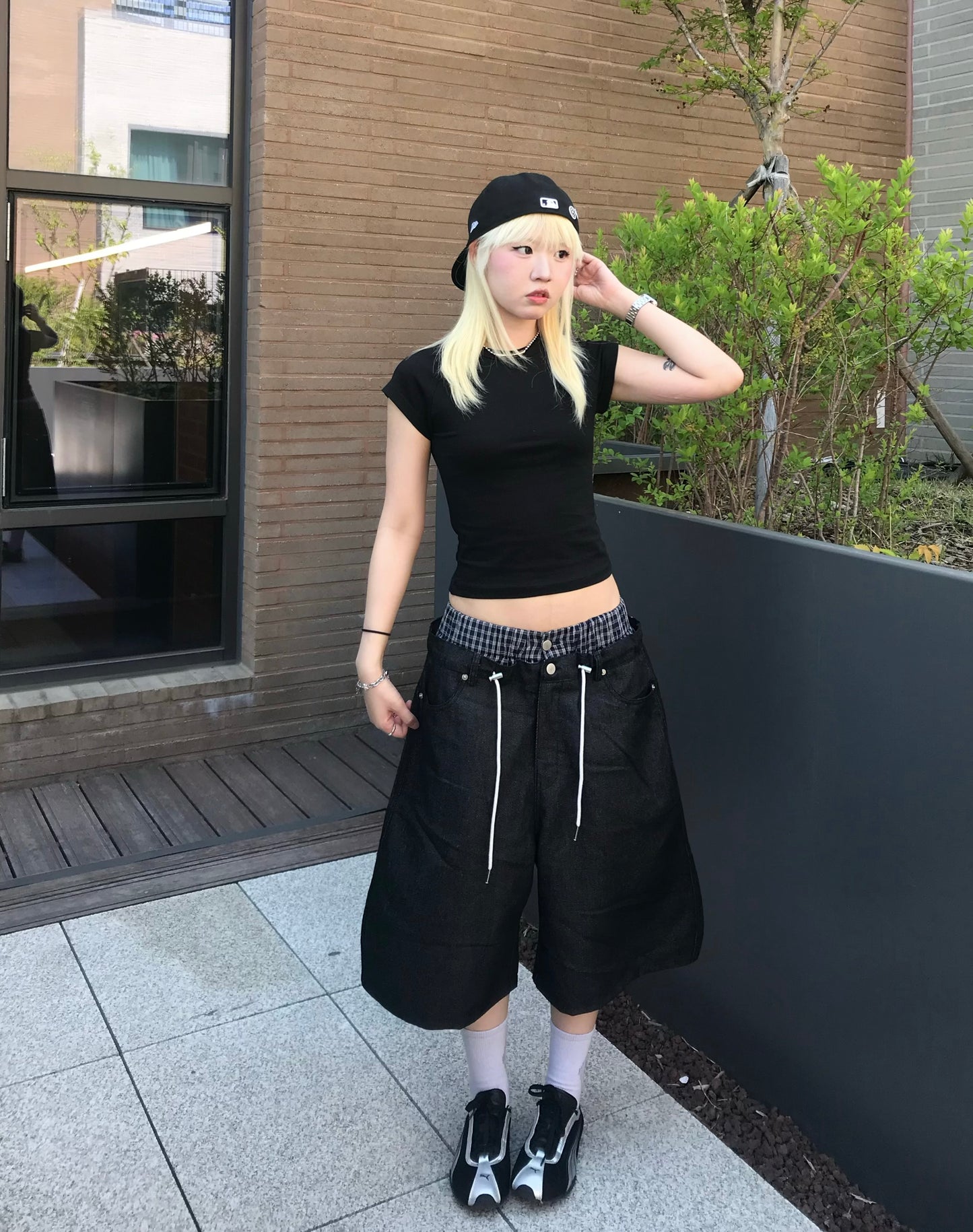 Unisex Checked layer shorts