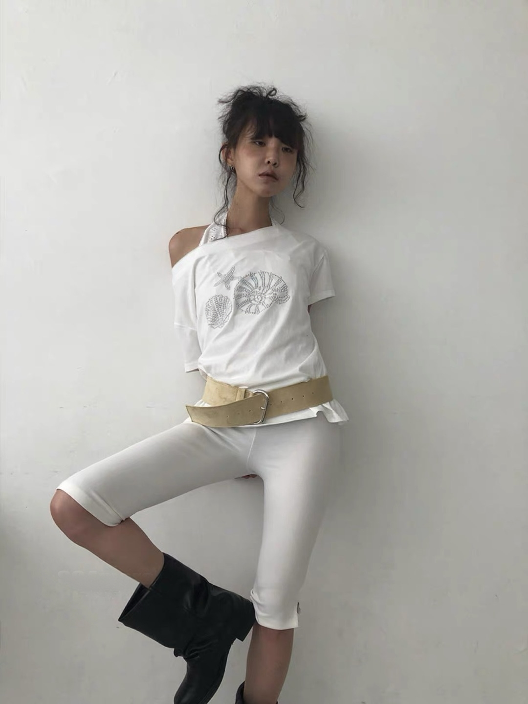 Sea shells oversized tee