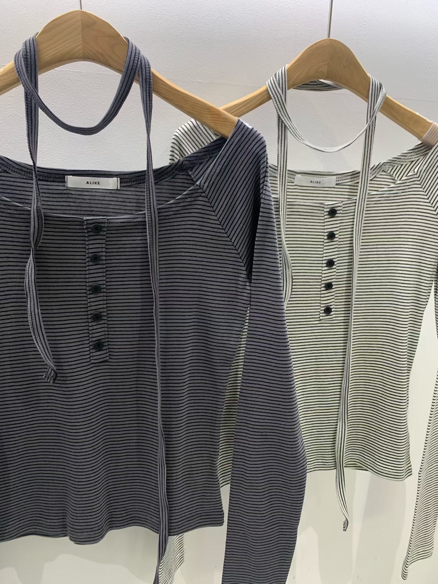 Striped off shoulder scarf top set