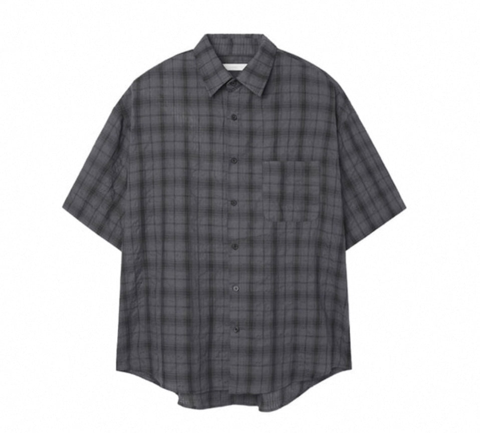 Unisex dark checked shirt
