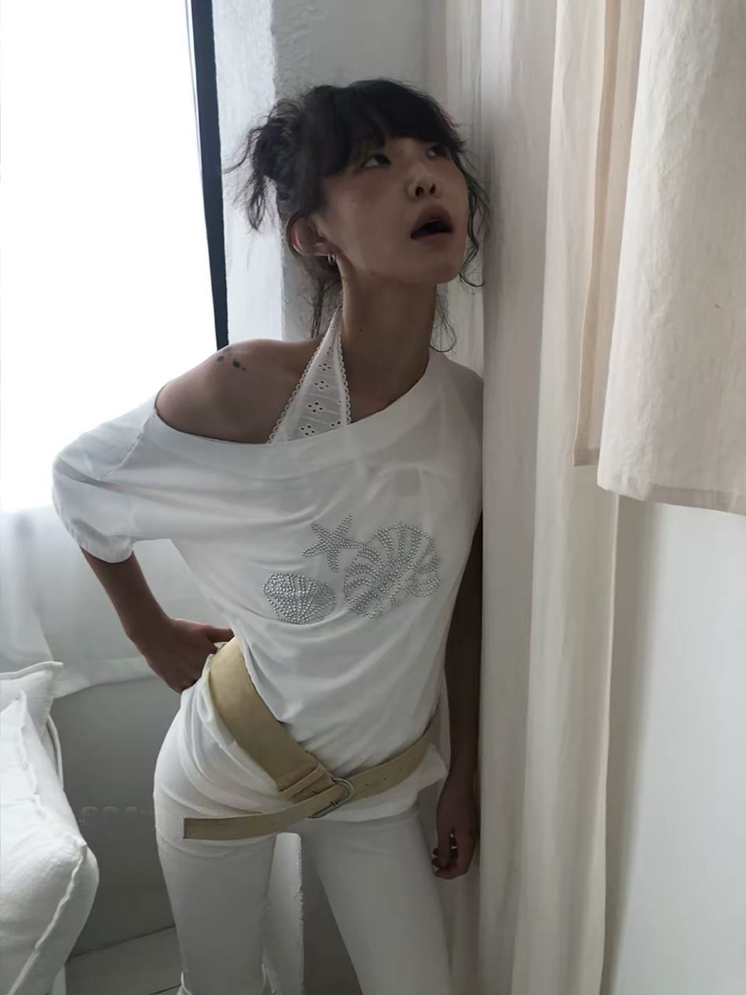 Sea shells oversized tee