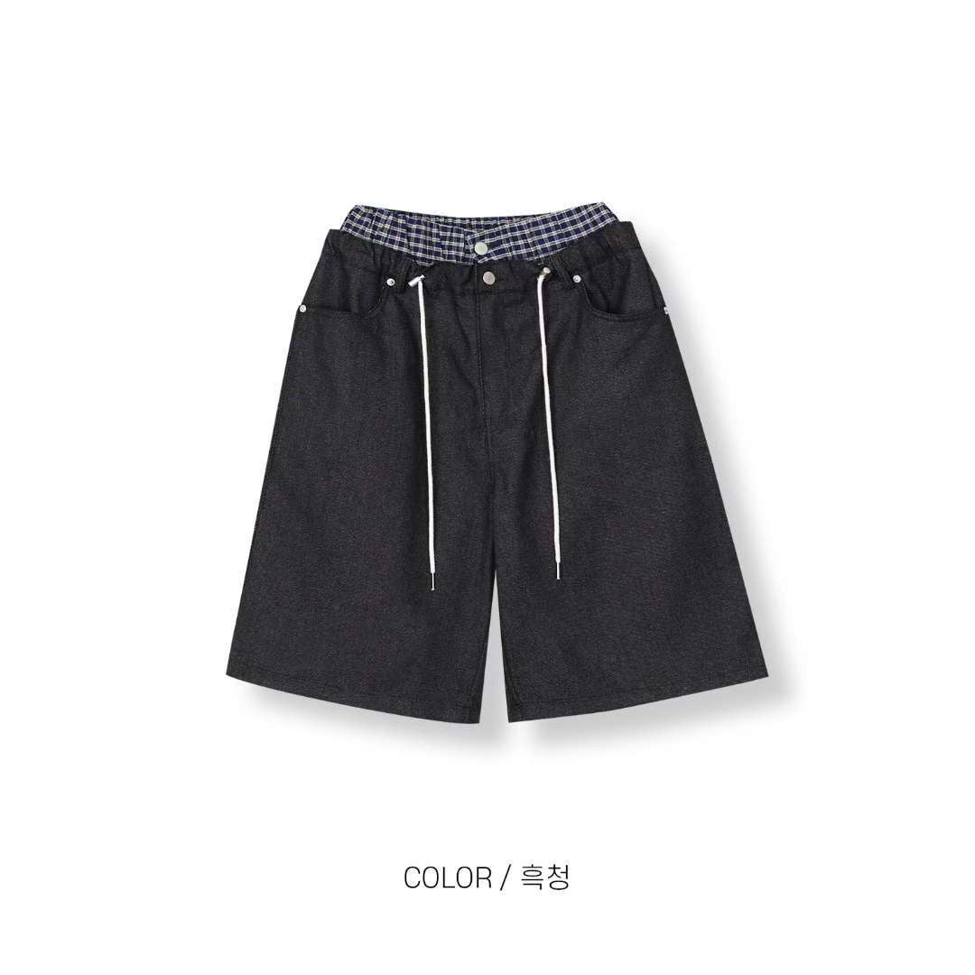 Unisex Checked layer shorts