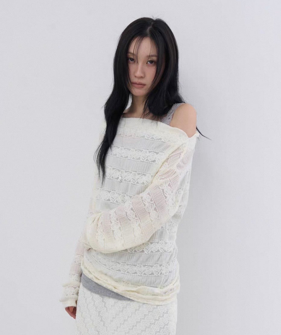 Off shoulder knit top