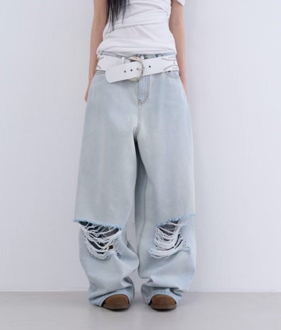 Summer blue damaged  pants