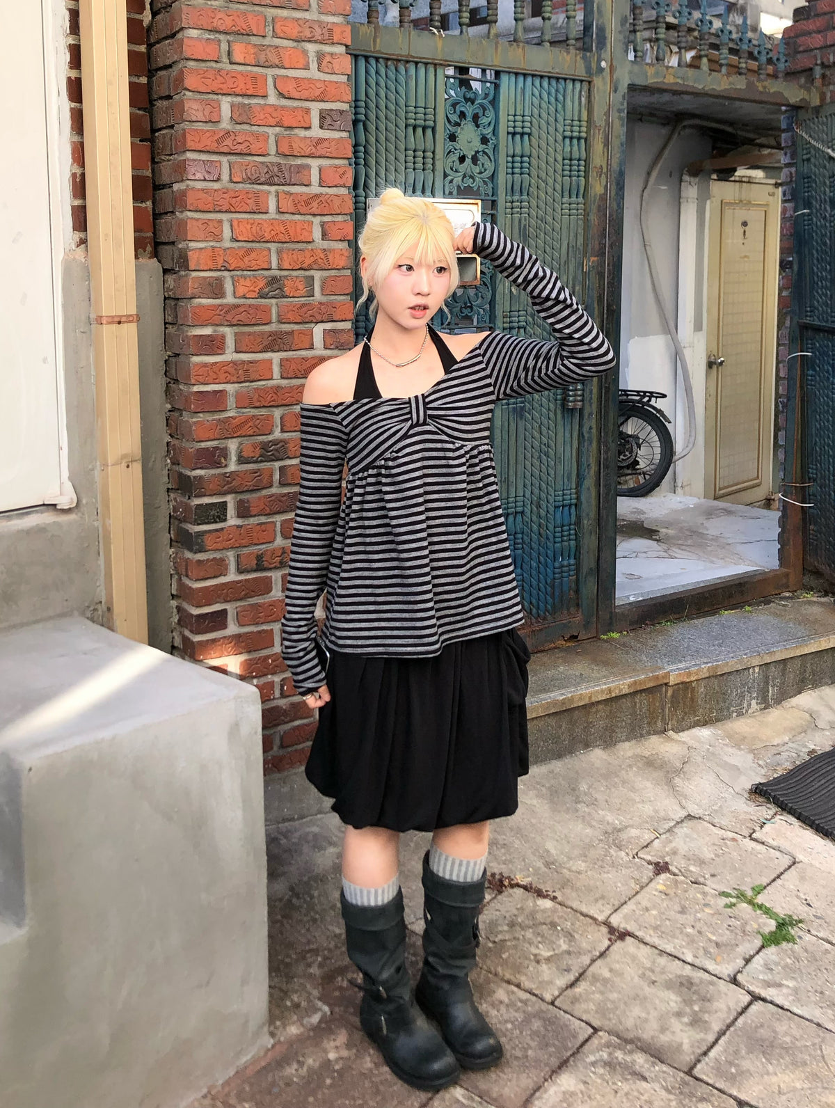 Ribbon off shoulder top
