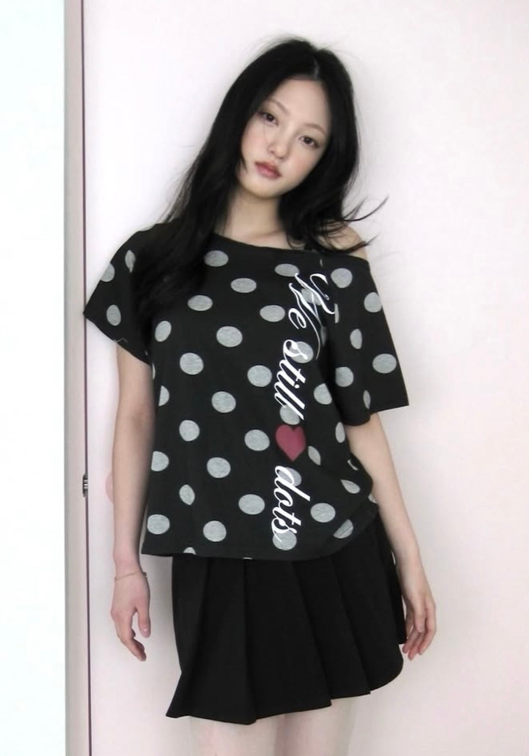 Dot dot off shoulder top