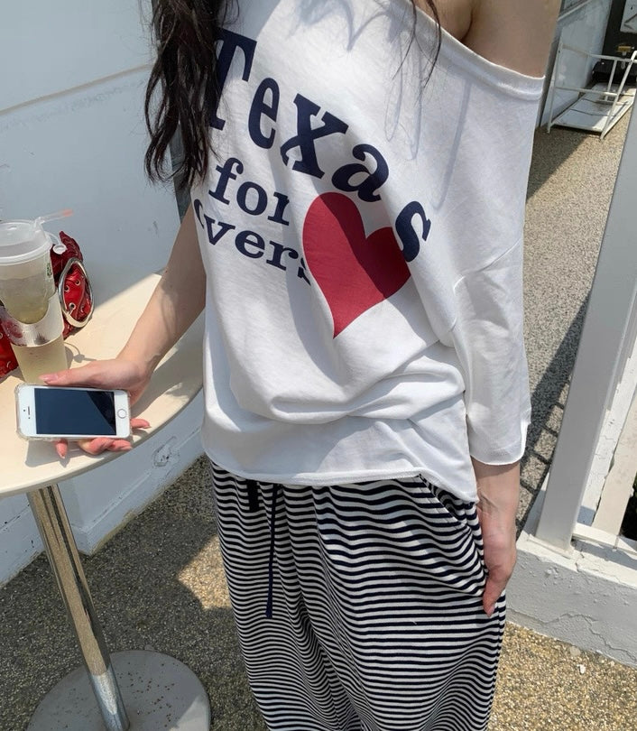 Texas off shoulder tee