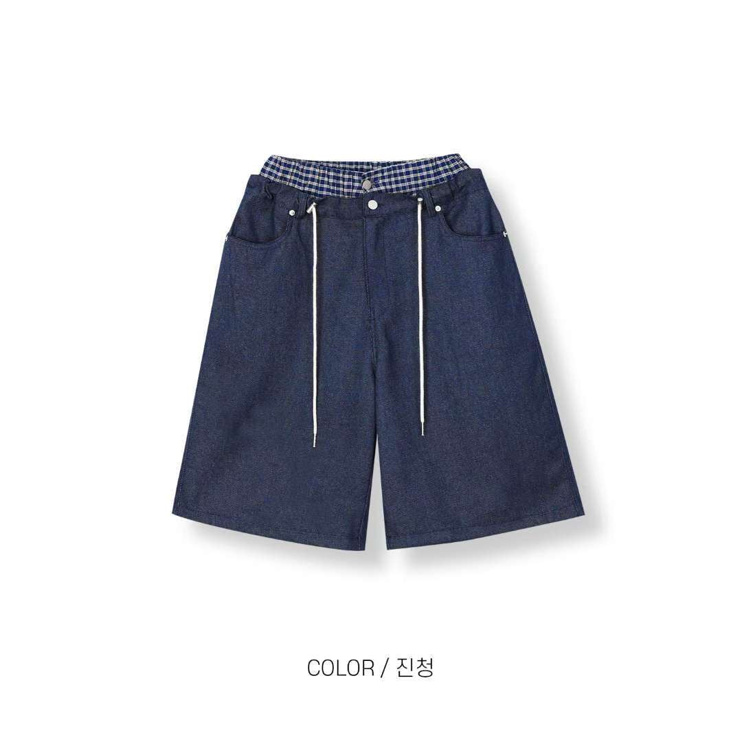 Unisex Checked layer shorts