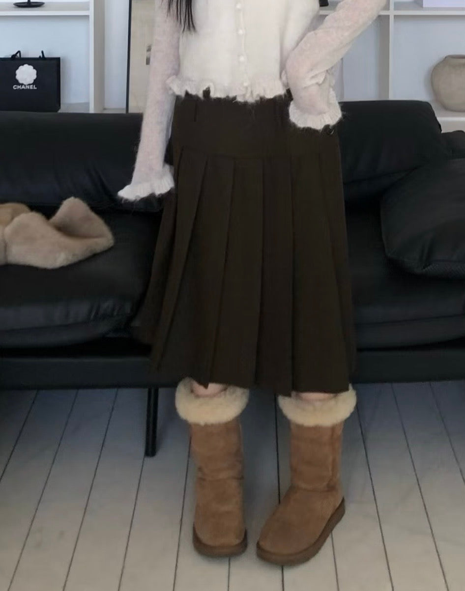 Autumn pleated mid sk