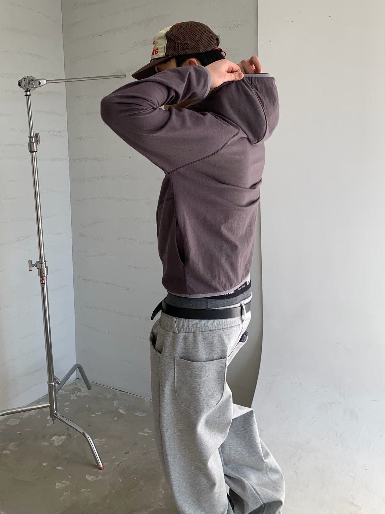 Unisex斜拉鍊hooded tee