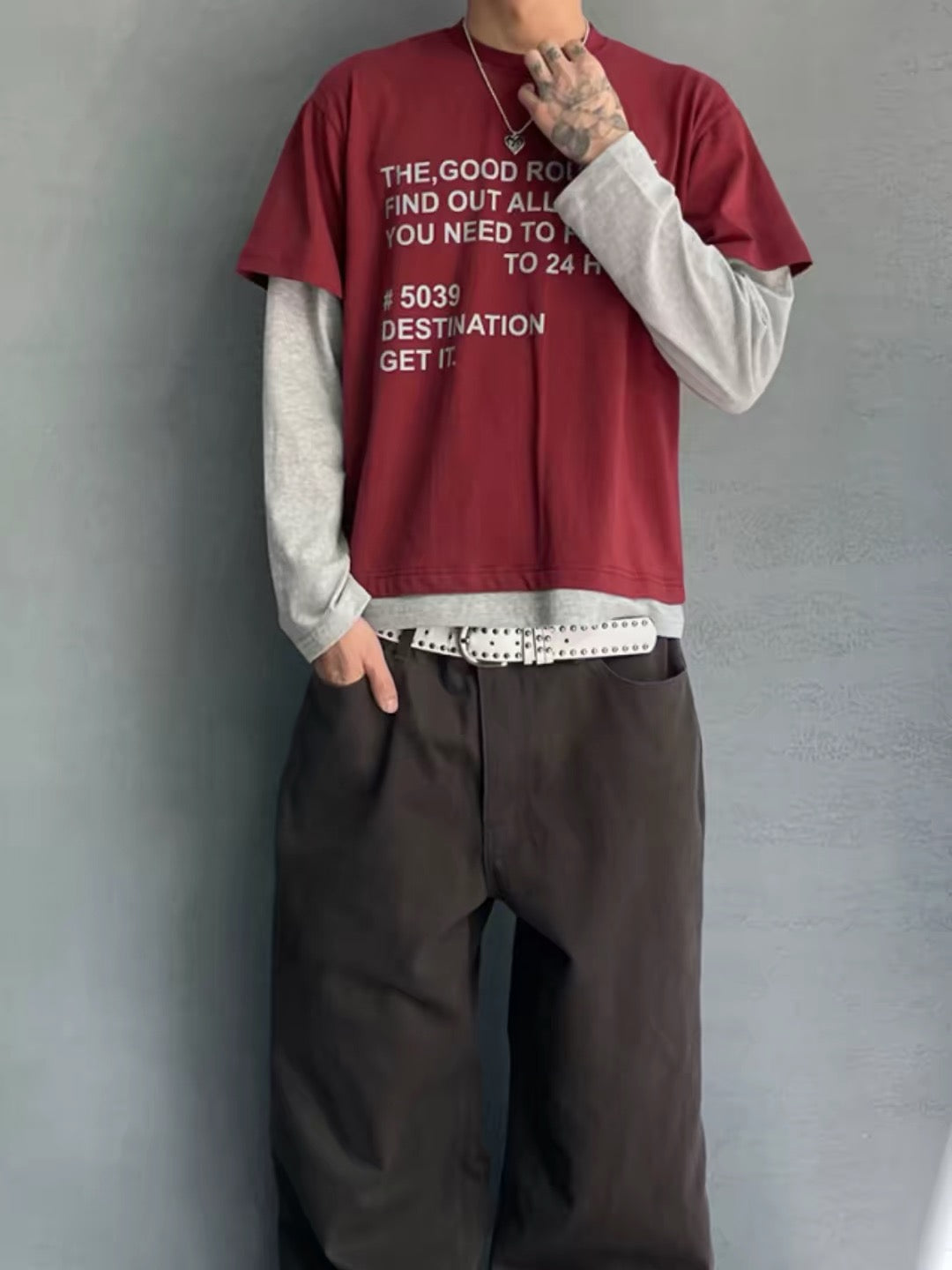 Unisex layer word tee