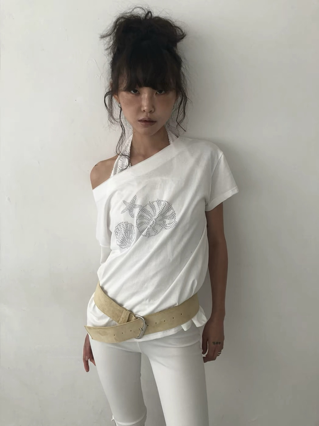 Sea shells oversized tee