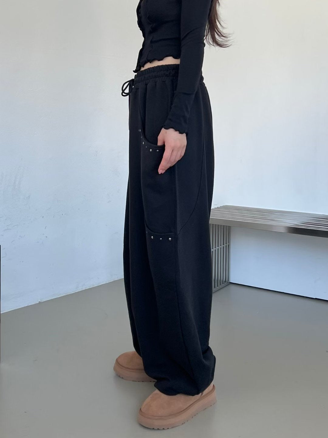 Cool pin cotton pants