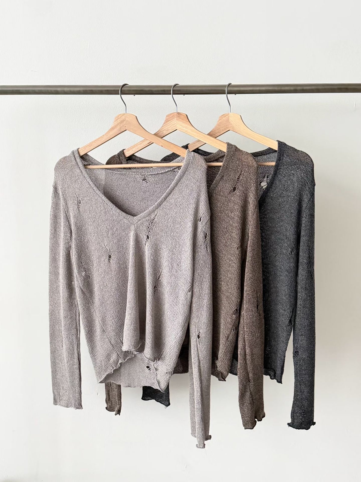 Autumn damaged v knit