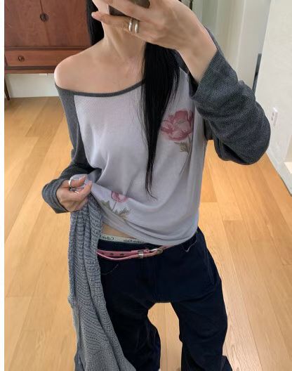 My pick 🌸 flower off shoulder tee