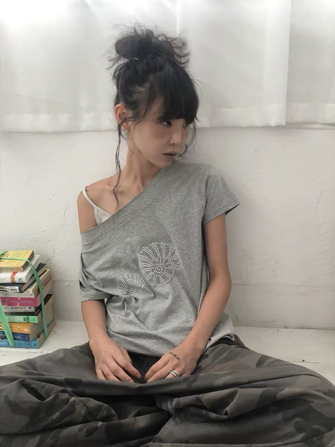 Sea shells oversized tee