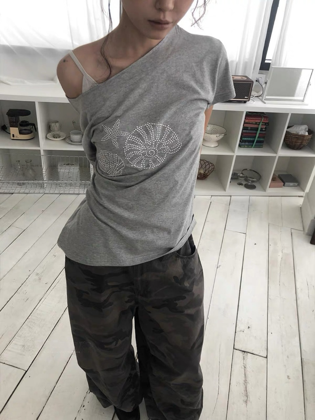 Sea shells oversized tee