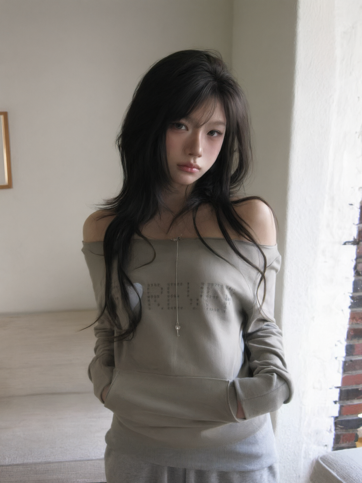 Forever bling off shoulder tee