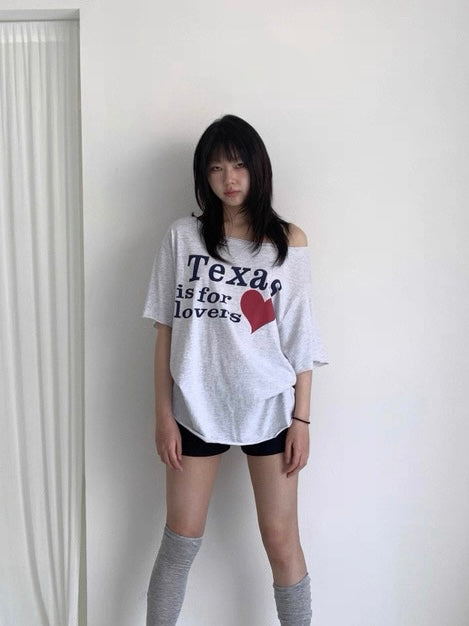 Texas off shoulder tee