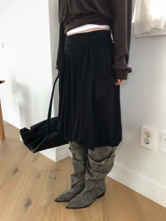 必入百搭泡泡中裙