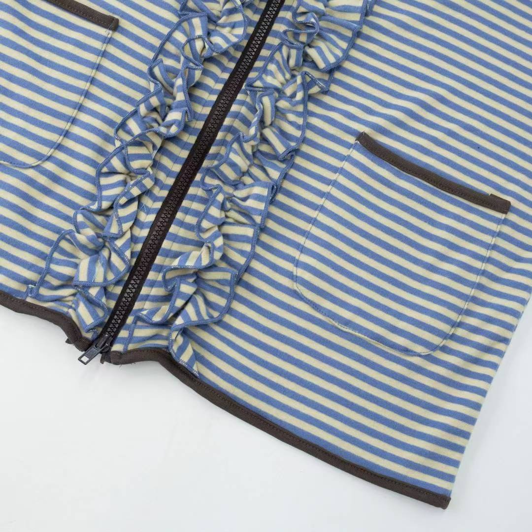 Ruffle striped outer