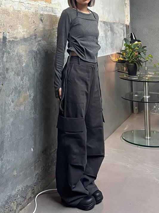 Ribbon cargo pants