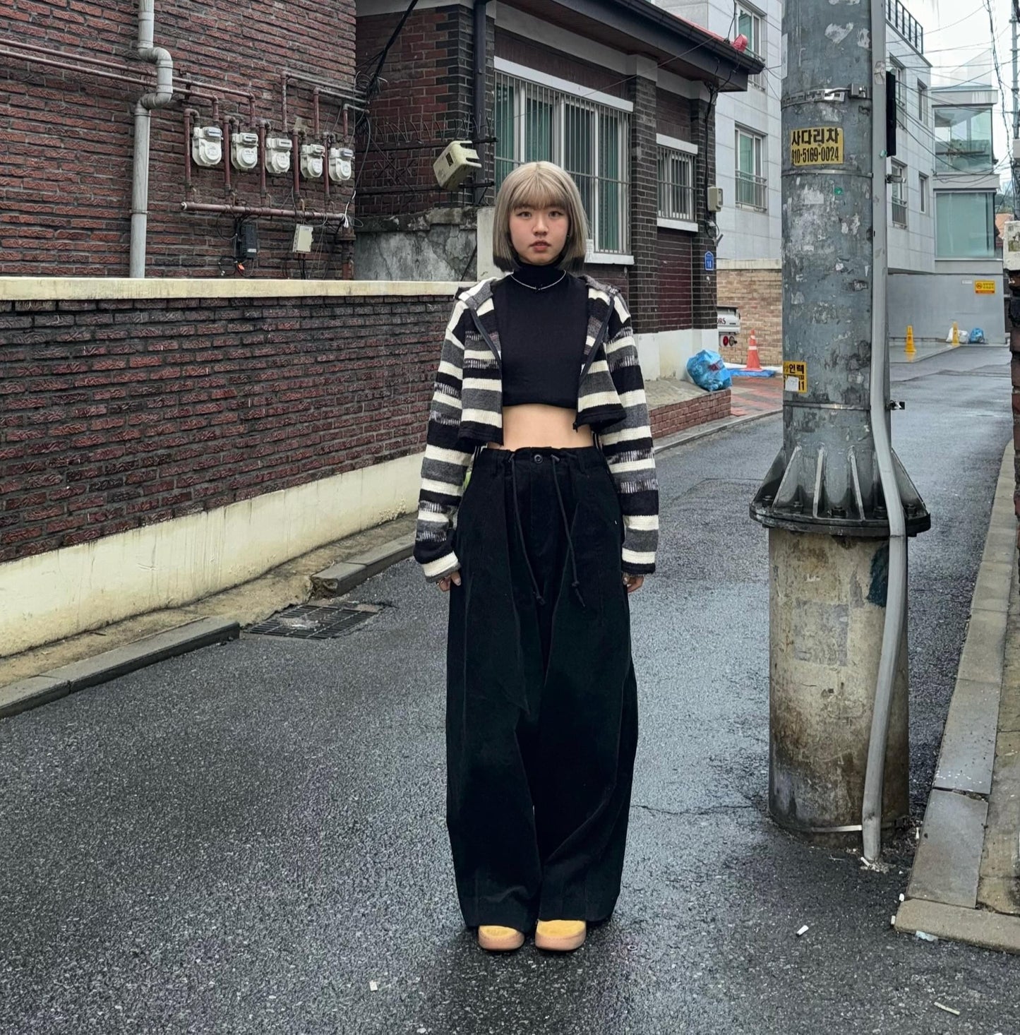 Striped crop jacket