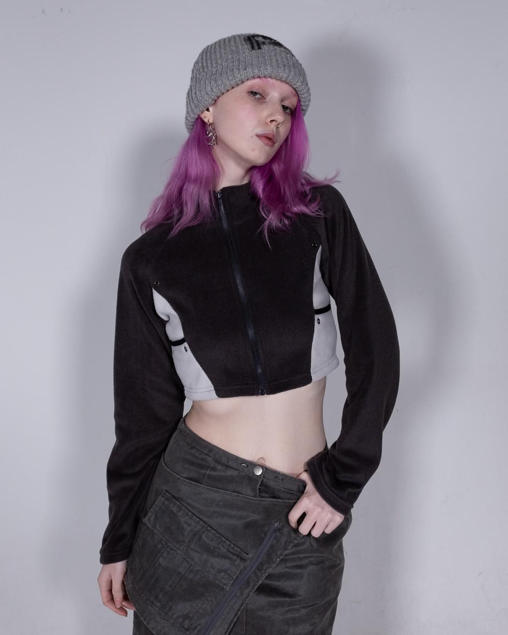 Cool crop zip top