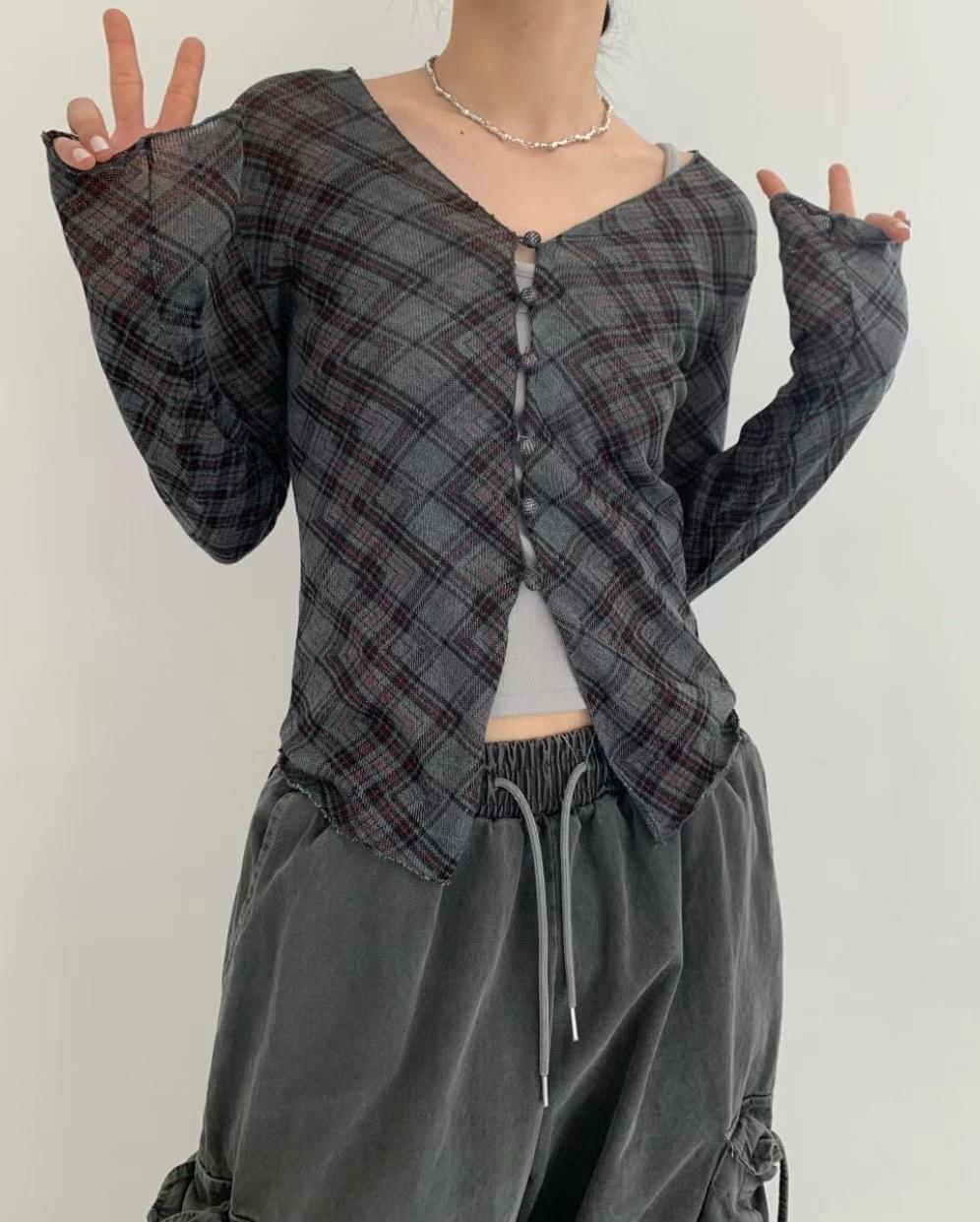 Vintage checked top