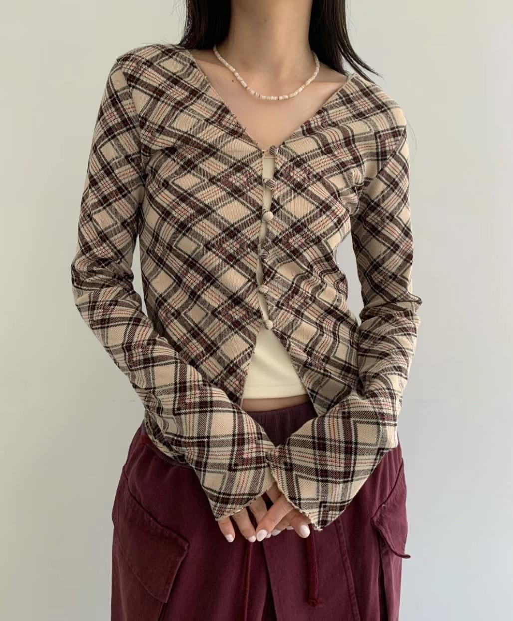 Vintage checked top