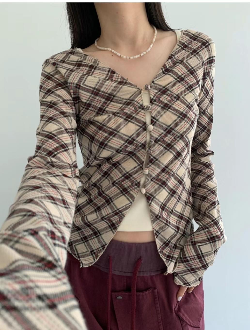 Vintage checked top